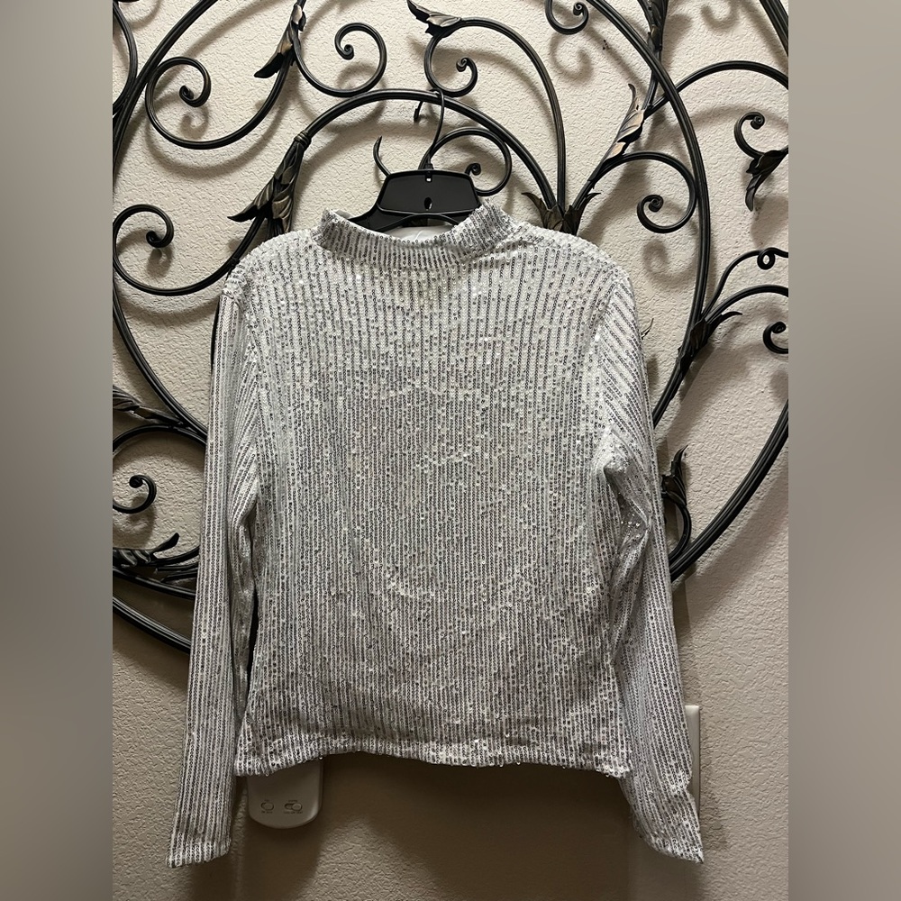 Silver shiny top